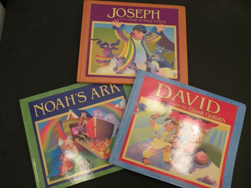  Children's Bible Story Board Books: David, Joseph, Noah's Ark (lot of 3)